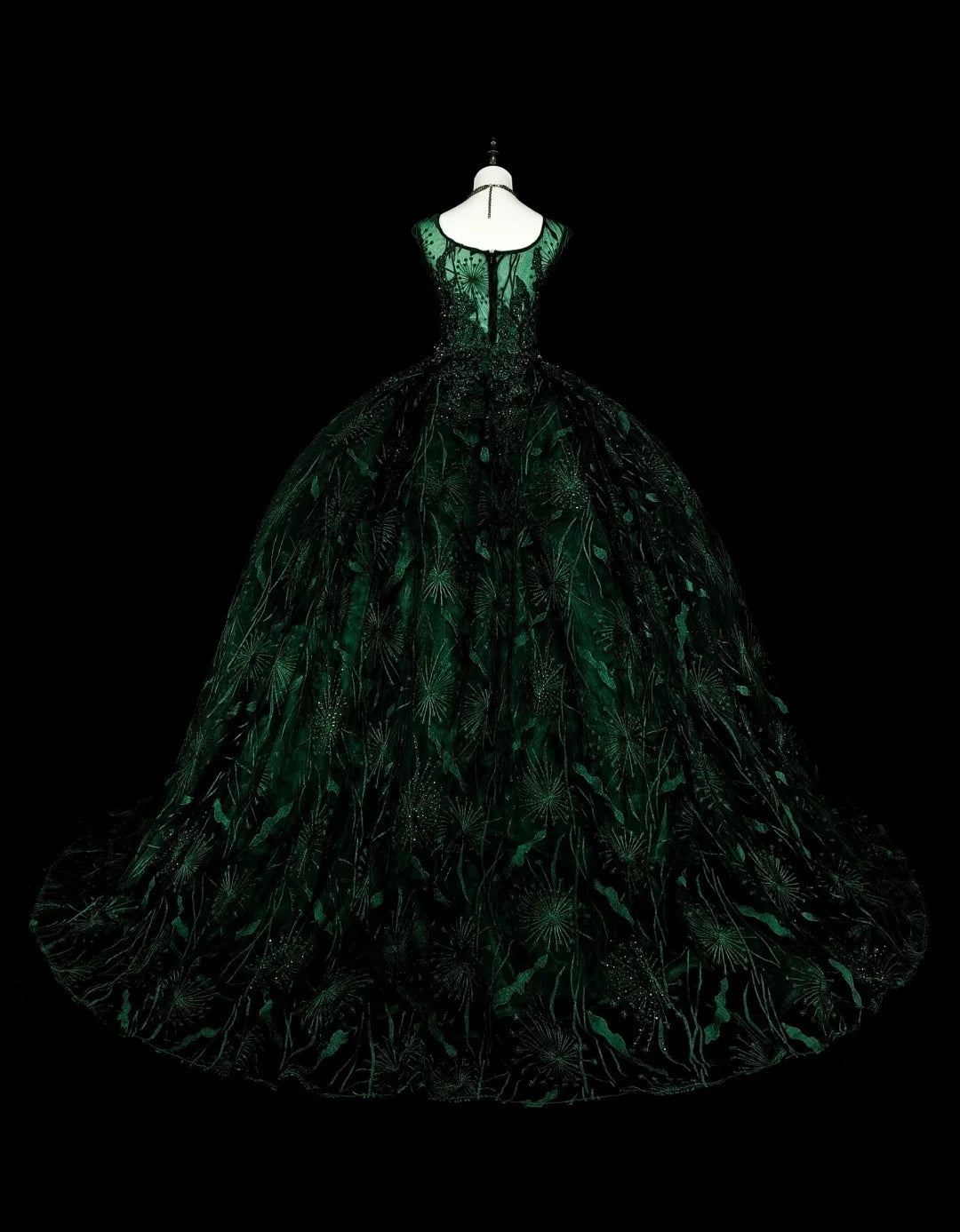Modest Ball Gown Square Neck Dark Green Prom Dresses Long for Women Formal Evening Gown N2368