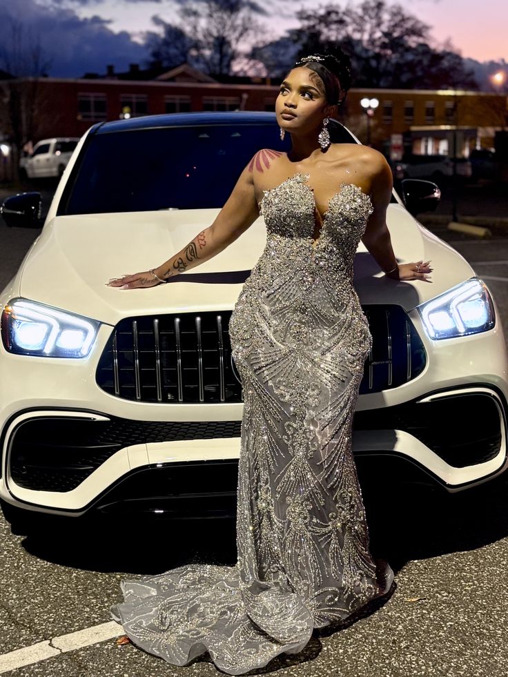 Sequined Prom Dress Long Floor Length Mermaid Sweetheart Formal Evening Gown For Black Girls Women RC0201