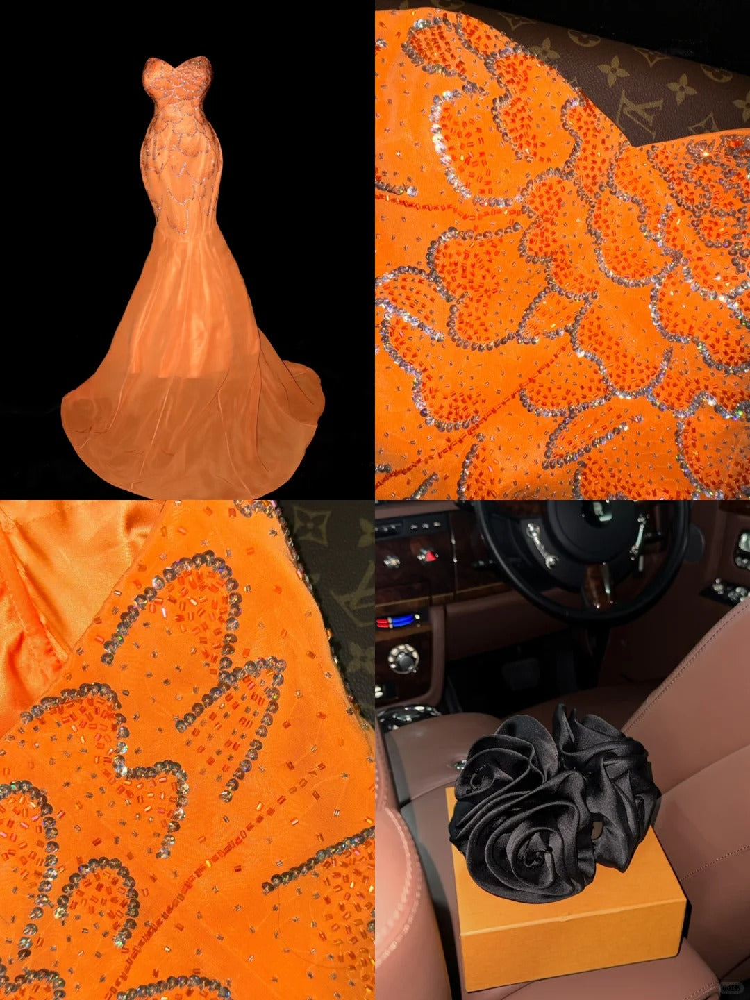 Sophisticated Mermaid Sweetheaart Orange Chiffon With Beaded School Dances Prom Dresses 8th Grade Formal Outfits Evening Gown RB8447