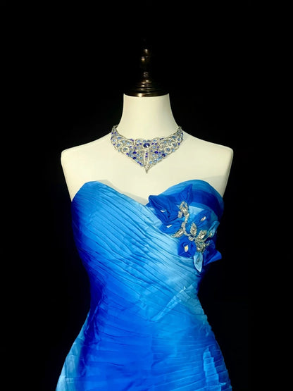 Vintage Sheath Sweetheart Blue Chiffon Hoco Gowns Short Inspo Homecoming Dresses N1353