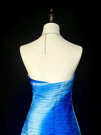 Vintage Sheath Sweetheart Blue Chiffon Hoco Gowns Short Inspo Homecoming Dresses N1353