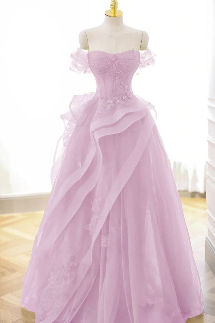 Elegant Sage Green Tulle Lace Prom Dress Off The Shoulder Long Evening Party Dress Prom Gowns AB327