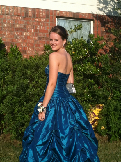 Vintage Ball Gowns Sweethart Navy Blue Organza Long Prom Dresses For Women N4157
