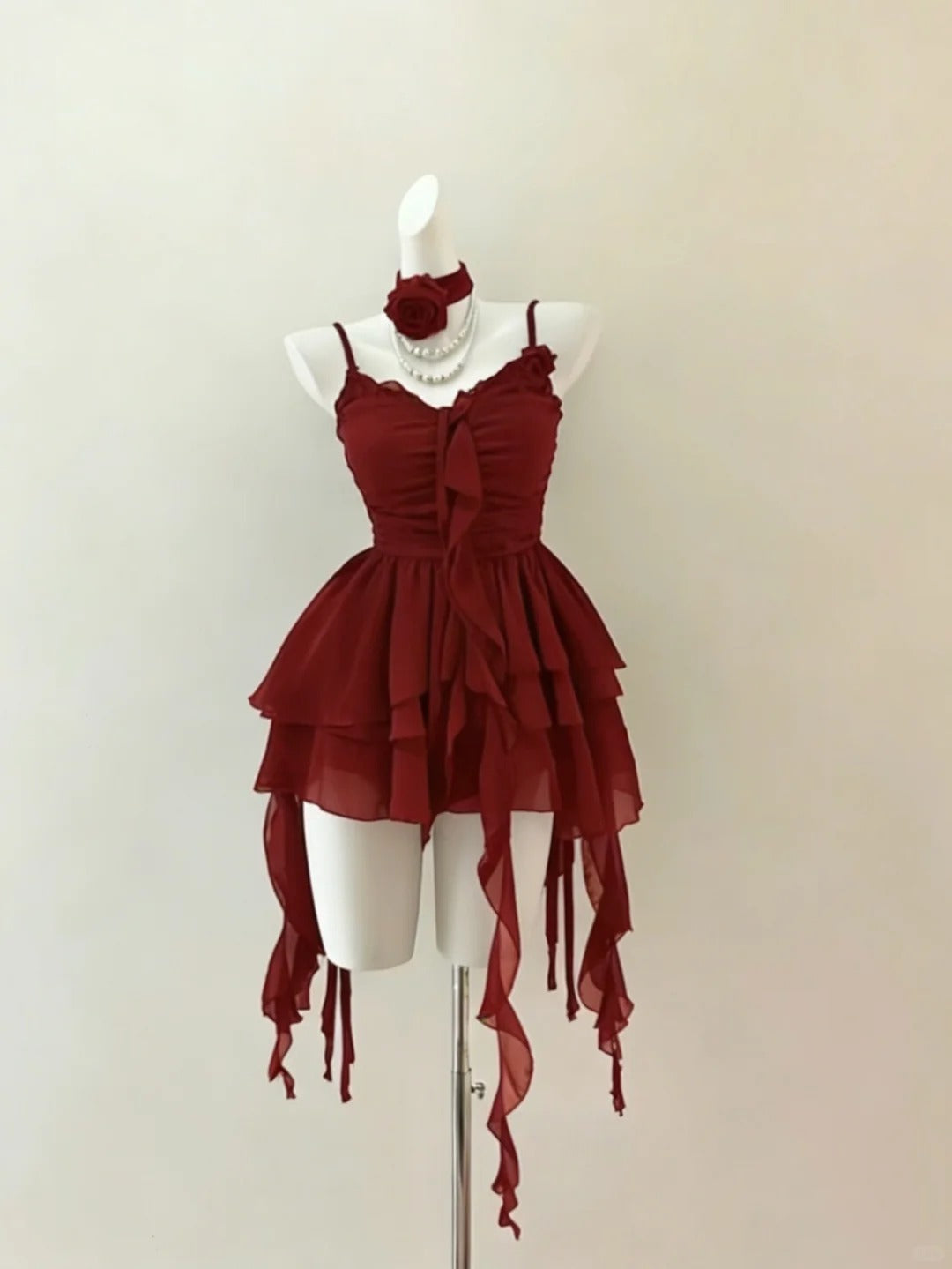 Unique A line Spaghetti Strap Burgundy Chiffon Short Freshman Graduation Dresses Inspo Senior Homecoming Outfits RB4832