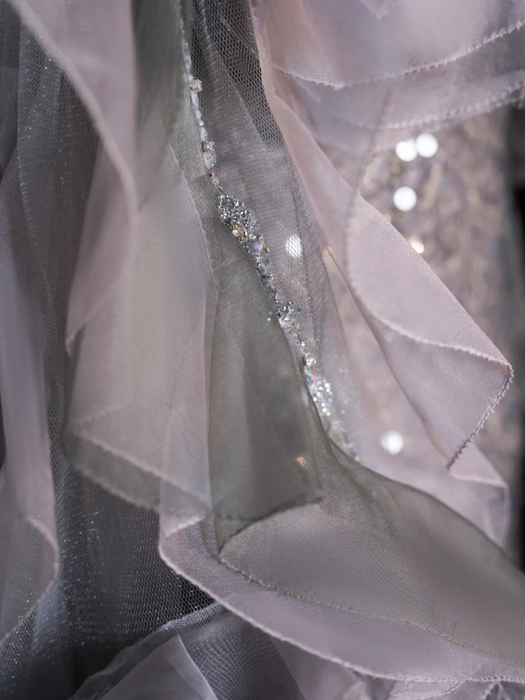Princess Mermaid Sweetheart Grey Sequined With Slit Long Formal Evening Dress Gowns Prom Dresses N743