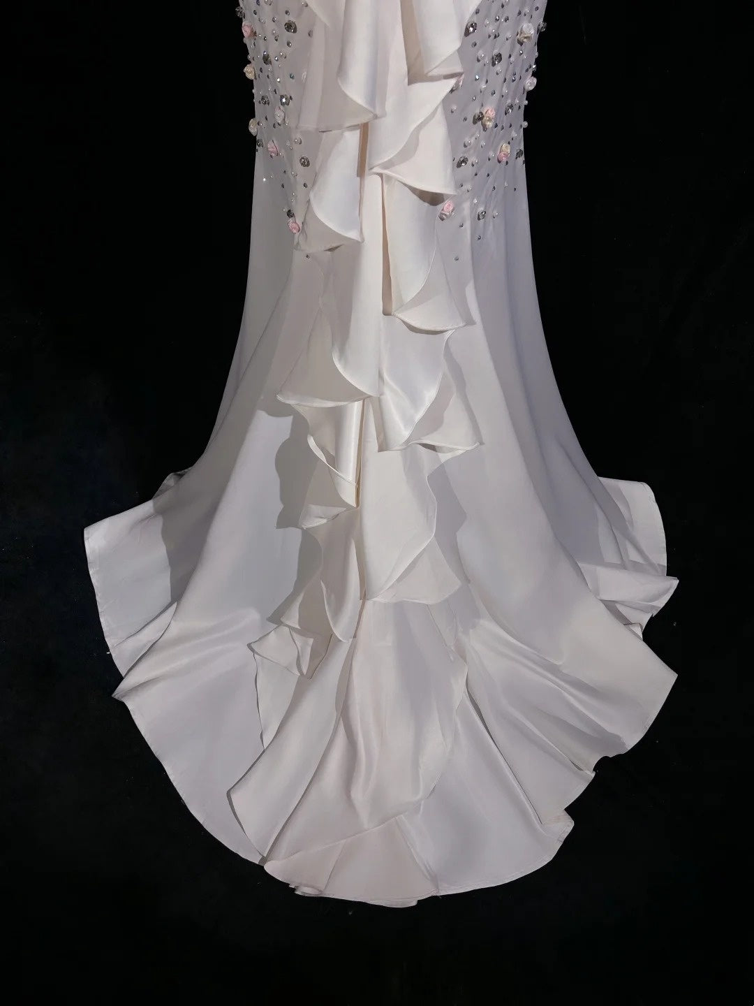 Beautiful Prom Dresses Mermaid Sweetheart White Chiffon With Flowers Long Evening Outfits N3386