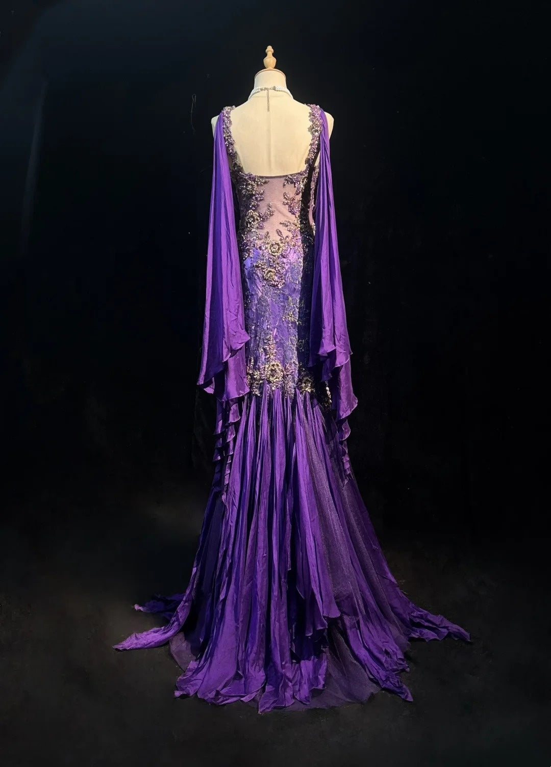 Purple Prom Dress Inspo Mermaid Square Neck Chiffon With Gold Beaded Birthday Outfits Formal Party Gown RC0129