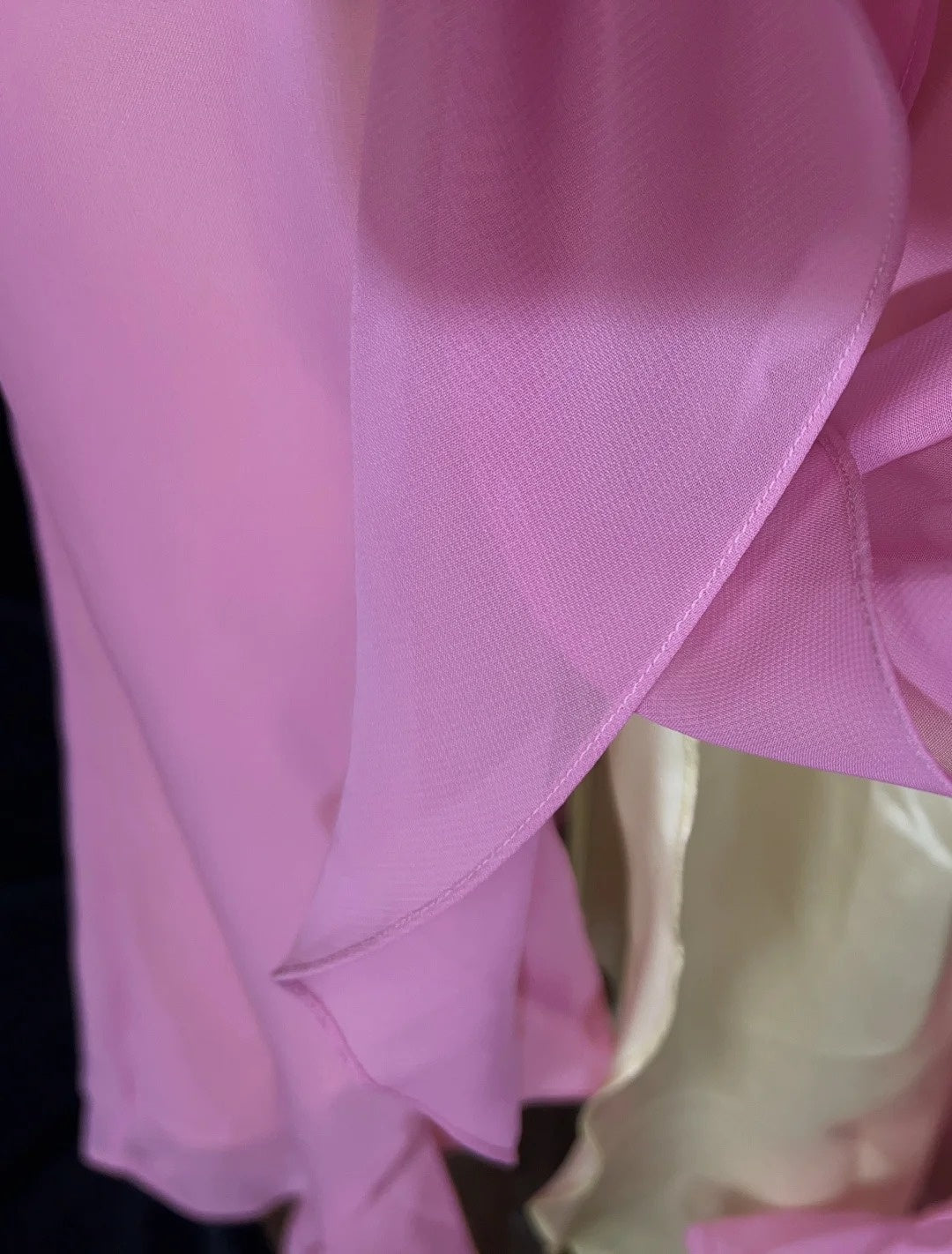 Modest Prom Dresses Inspo Mermaid V Neck Pink Chiffon With Ruffled Beading For Women Formal Dress N3231