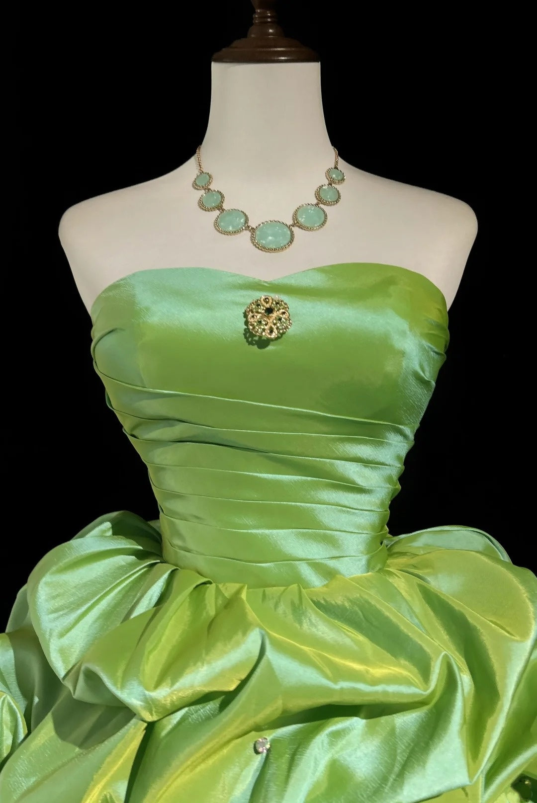 Pretty Ball Gown Sweetheart Green Organza Short Mini Homecoming Dresses Hoco Gowns N2660