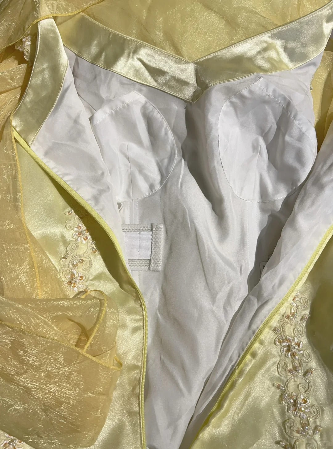 Vintage Prom Dresses 1950s Retro Classy A line Scoop Yellow Satin Evening Outfits With Scarf N3011