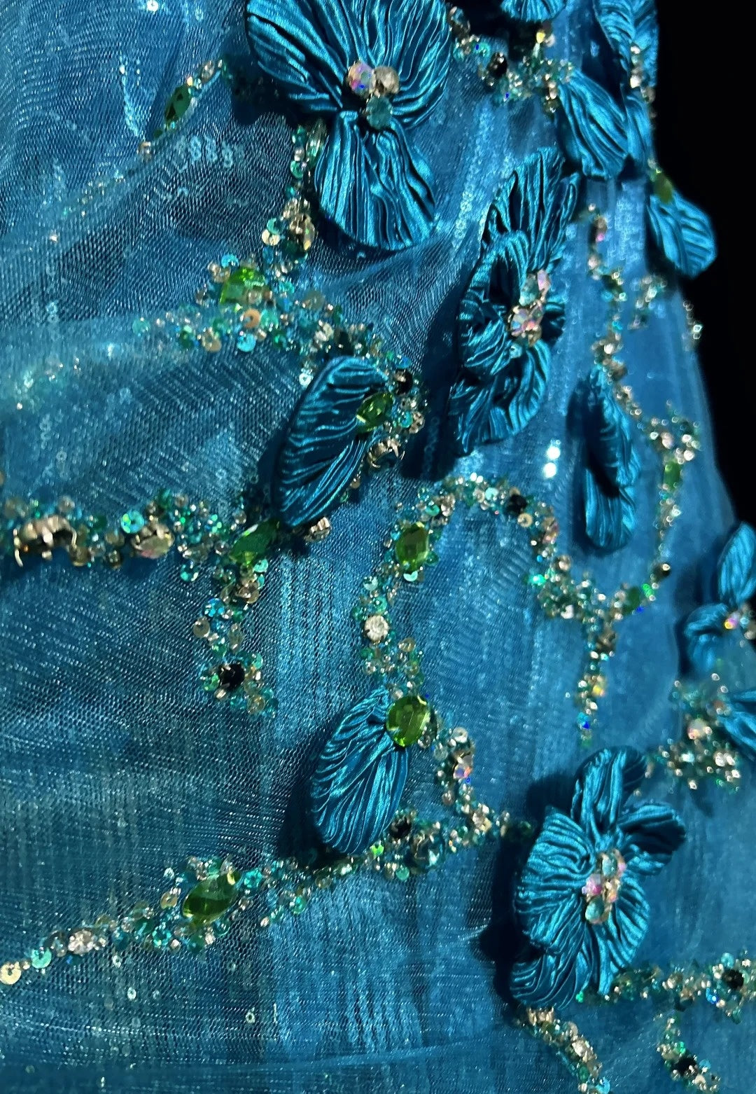Vintage 1980s Prom Dresses Mermaid Irregular Shoulder Strap Royal Blue Sequin Long Formal Party Dress N2537