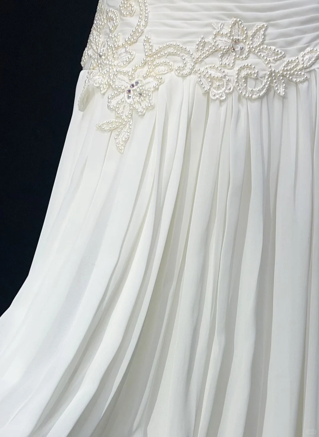 Timeless Wedding Dresses A Line Strapless White Chiffon With Appliqued Long Bridal Gown N3013