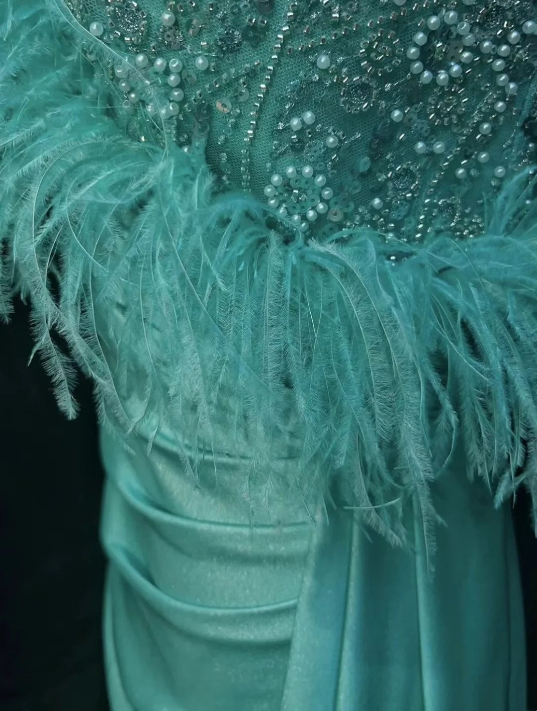 Retro Gown Prom Vintage Dresses Mermaid One Shoulder Long Sleeve With Feathers 90s Formal Outfits N2327
