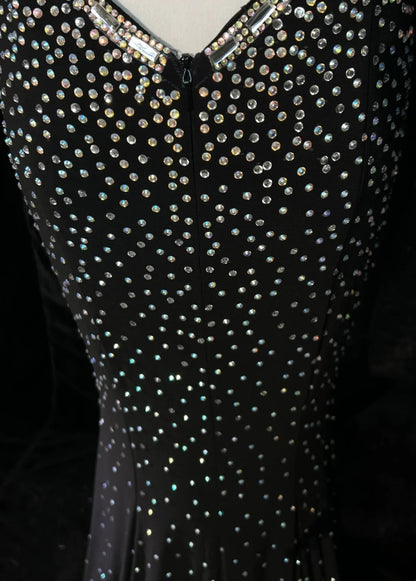 Vintage Mermaid 2000s Black Halter Formal Dress Long Backless Prom Dresses N2572