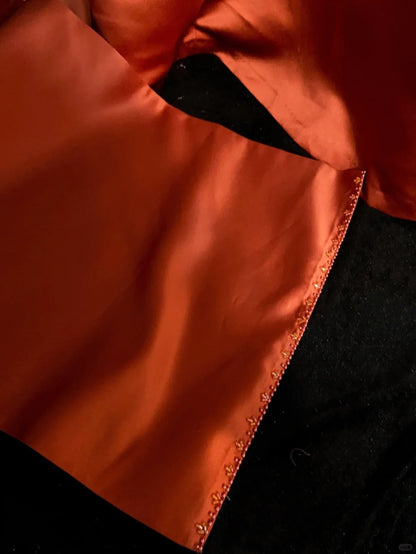 Modest Prom Dresses A line Spaghetti Strap Orange With Beading Long Evening Outfits N3445