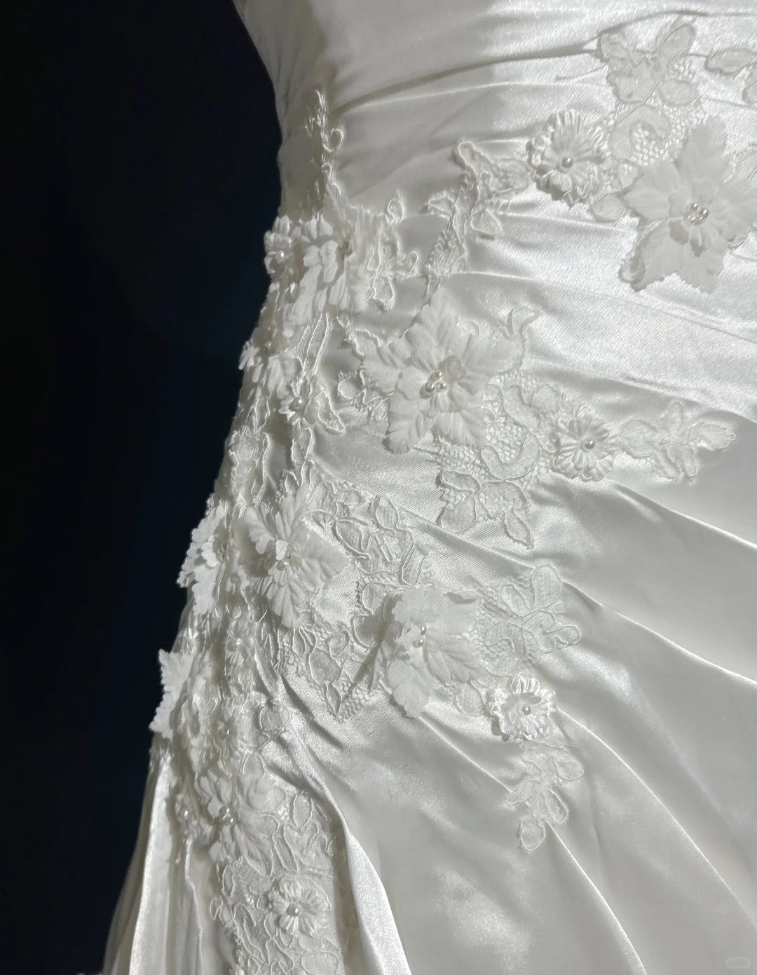 Vintage Prom Dresses Inspo Mermaid One Shoulder White Satin 80s With Lace Formal Gowns N3380