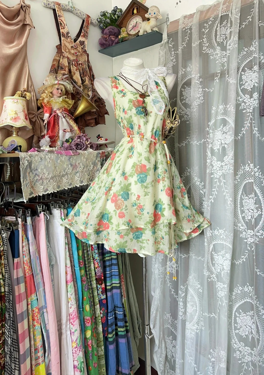 Beautiful Ball Gown Square Neck Floral Green Chiffon 12th Grad Short Mini length Aesthetic Homecoming Dresses RB4365