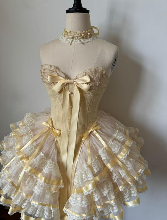 Sophisticated Ball Gown Sweetheart Lace Yellow For Black Girls Party Short Mini 18th Birthday Dresses Hoco Outfit RB3765