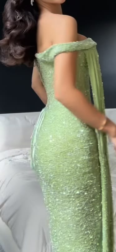 New Arrive Elegant Green Long Party Dress Prom Dresses Mermaid Bodycon For Women N4070