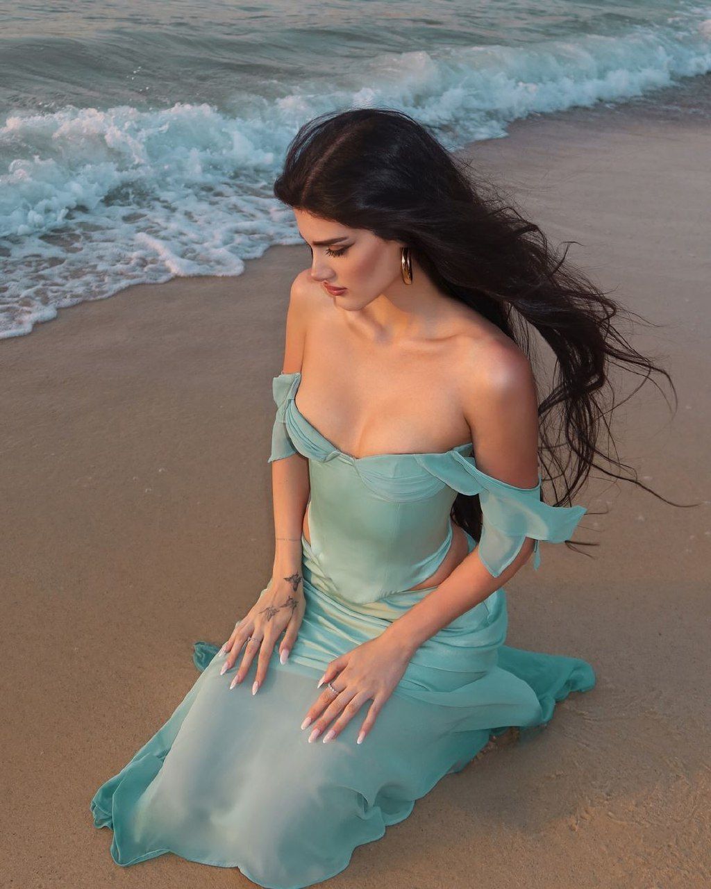 Classy Mermaid 2 Pieces Chiffon Blue Prom Dresses Inspo For Teens Formal Dress Party Outfits Prom Gowns AB025