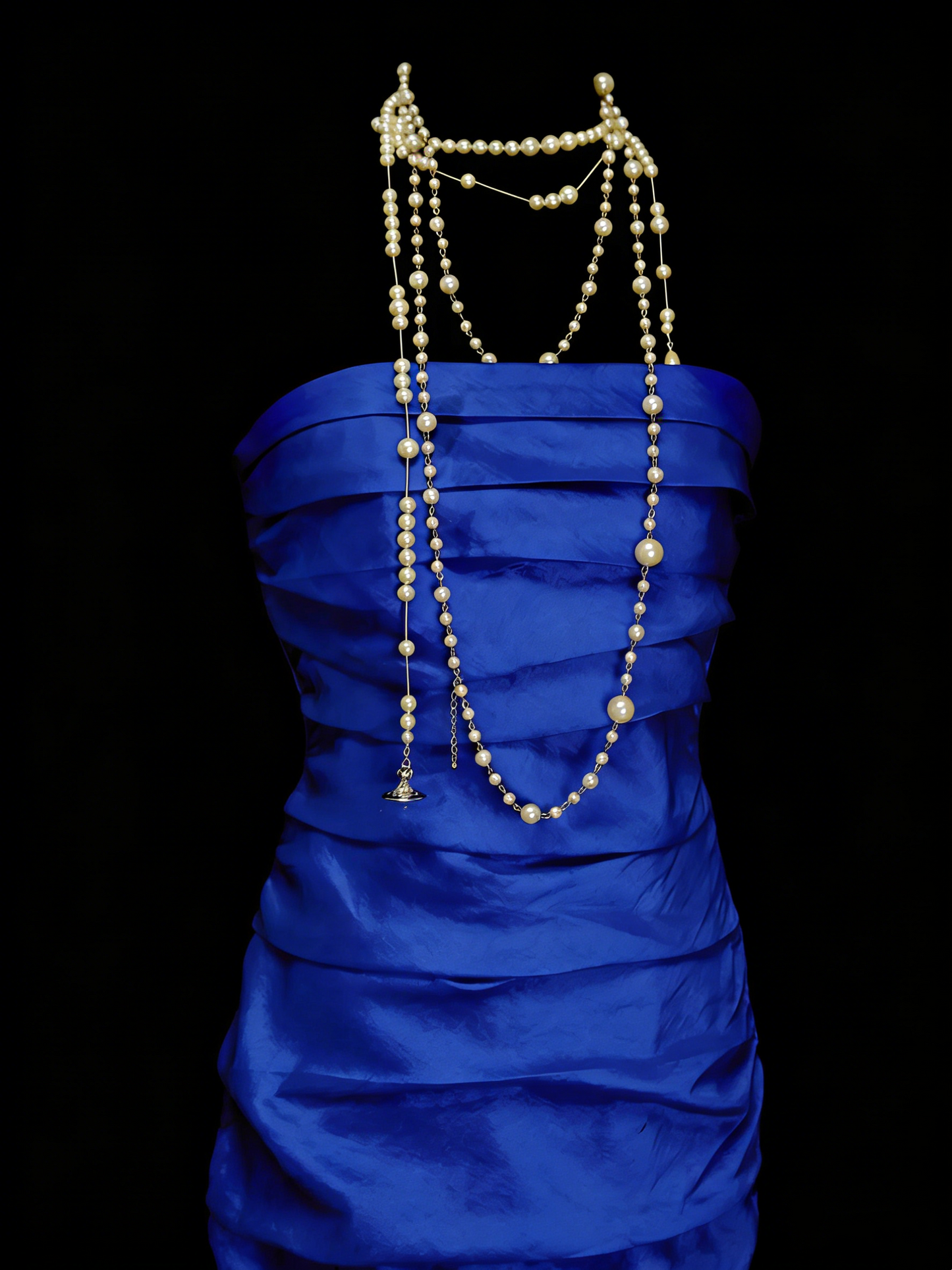 Modest Night Aesthetic Mermaid Strapless Royal Blue College Formal Outfit Long Prom Graduation Dresses For Teens N1157