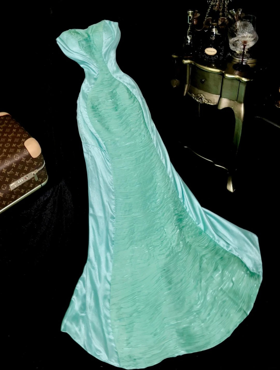 Sophisticated Mermaid Sweetheaart Blue With Pleated School Dances Prom Dresses 8th Grade Formal Outfits Evening Gown RB8450