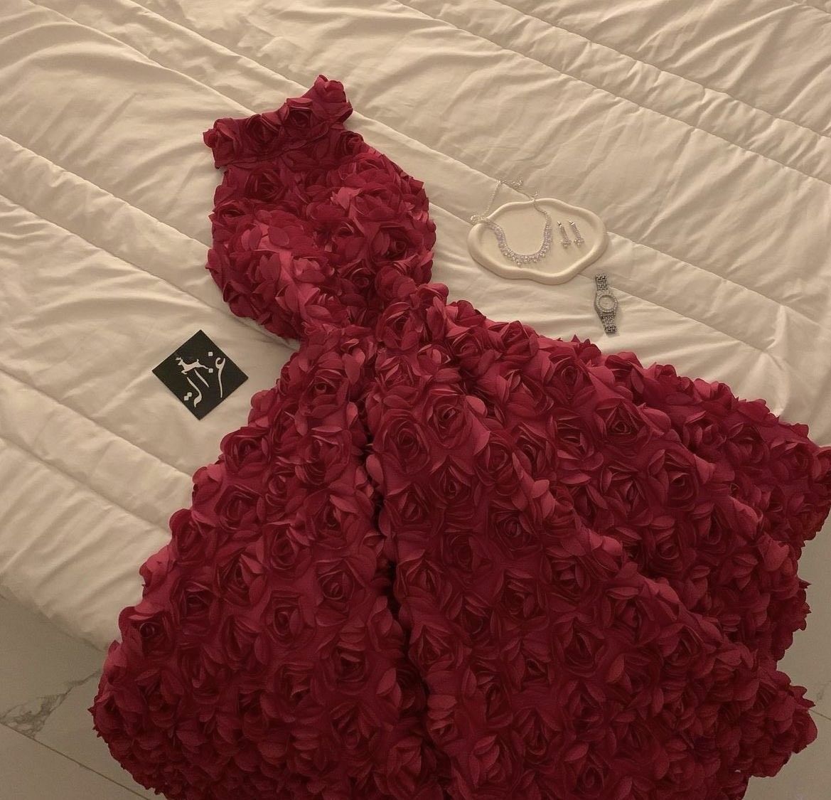 Cute Homecoming Dresses Outfit inspo Ball Gown High Neck Burgundy Floral Hoco Dres 16th Birthday Cocktail Outfits RB9183