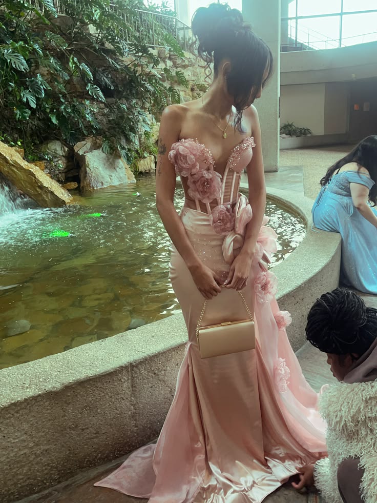 Prom Dress Inspo Mermaid Pink Sweetheart Elegant Floor Length Formal Evening Gown for Black Women Graduation Party RC0169