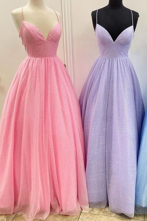 Prom Dress Ball Gown Empire Pink Shiny Tulle Long Formal Gown for Women Graduation Party RB9464