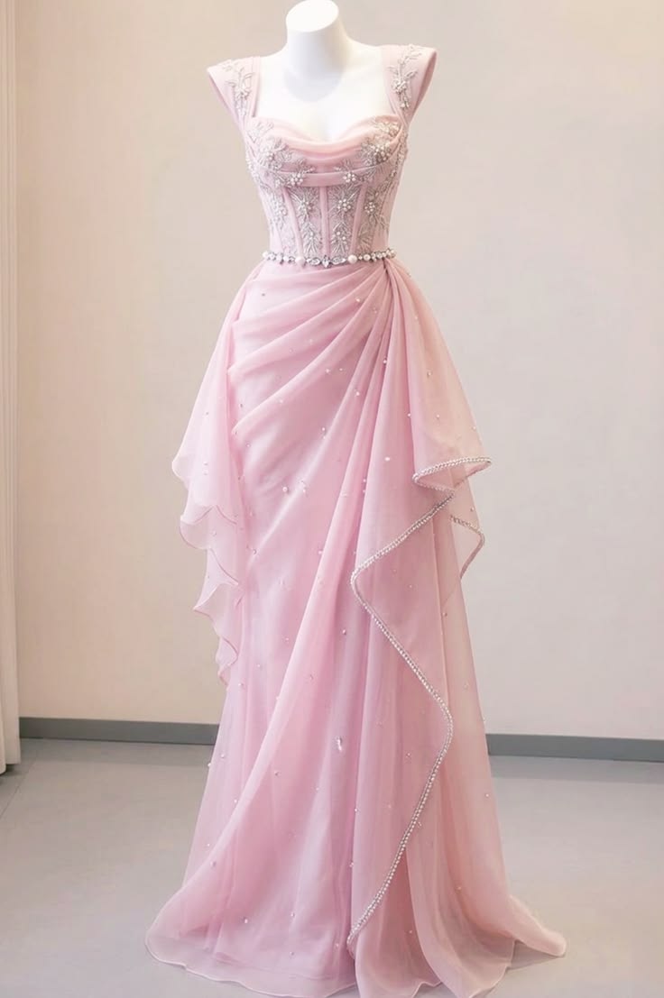 Pink Prom Dress Long Floor Length Mermaid Sweetheart With Appliques Formal Evening Gown For Women RC0208