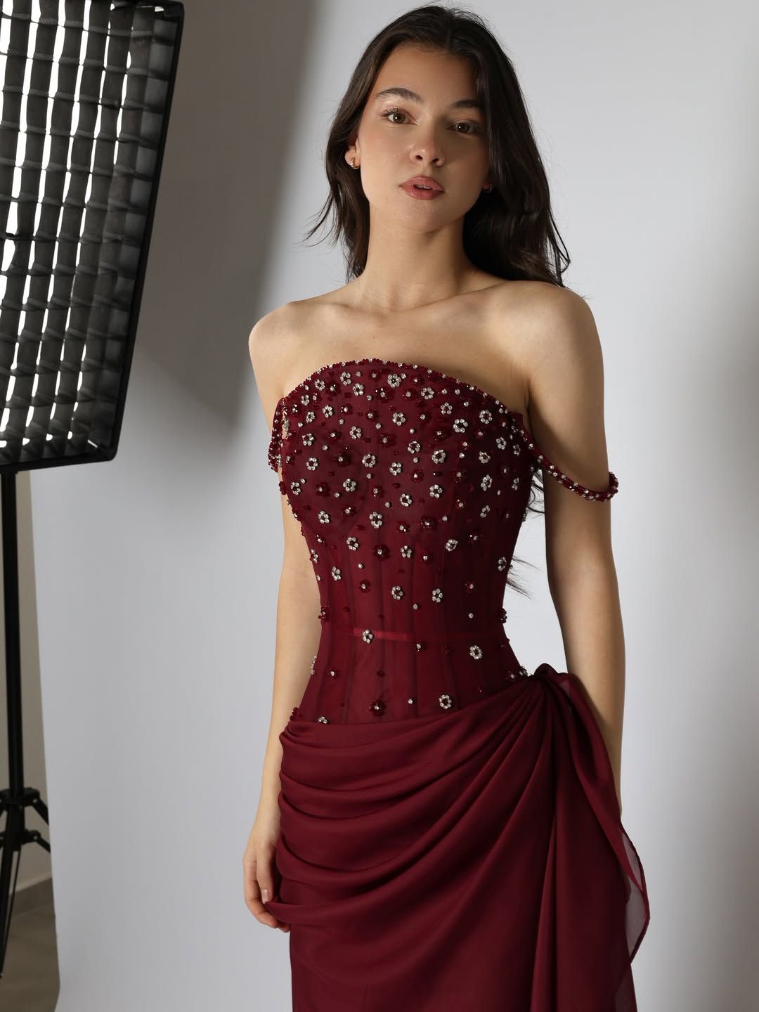 Classy Mermaid Spaghetti Straps Dark Red Burgundy Chiffon Prom Dresses Inspo For Teens Formal Dress Party Outfits Prom Gowns RB2173