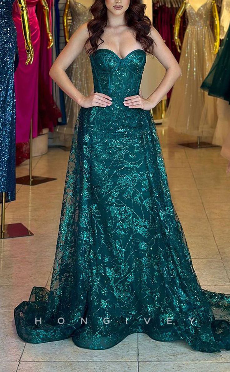 Satin Glitter Sweetheart Strapless Sleeveless Sequined Appliques Party Prom Evening Dress AB650