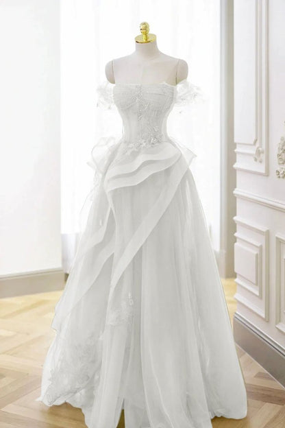 Elegant Sage Green Tulle Lace Prom Dress Off The Shoulder Long Evening Party Dress Prom Gowns AB327