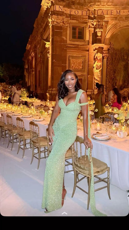 Elegant Mermaid Sweetheart Sequin Mint Green Prom Dresses For Teens Formal Dress Party Outfits Prom Gown RB1964