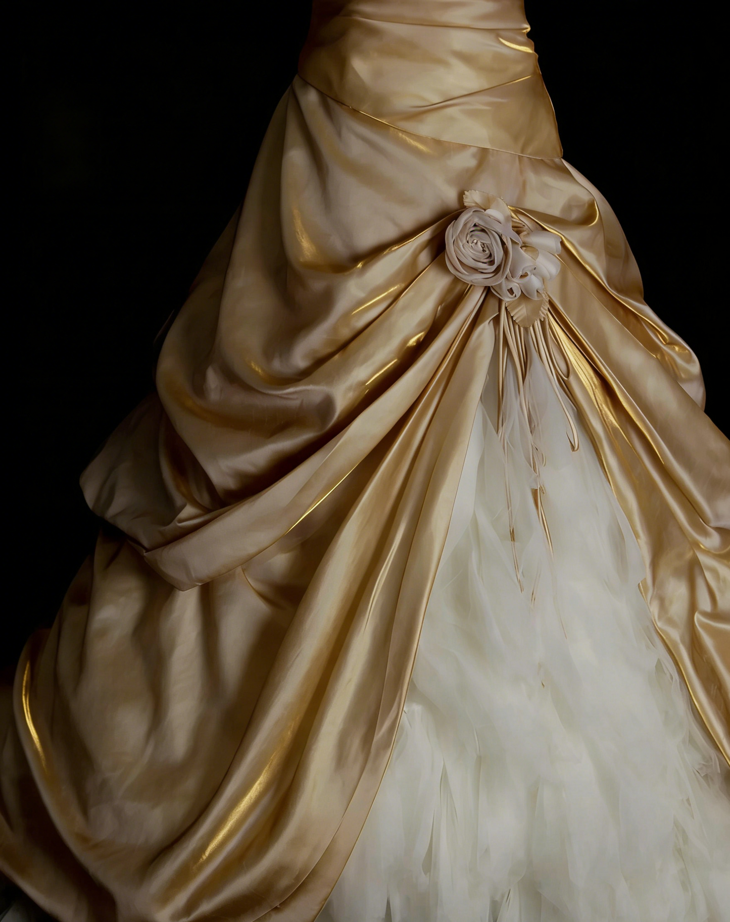 Vintage Ball Gown Strapless Gold Sweet 16 Dresses Quinceanera Dress With 3D Flowers Long 15 Vestidos De Fiesta N1316