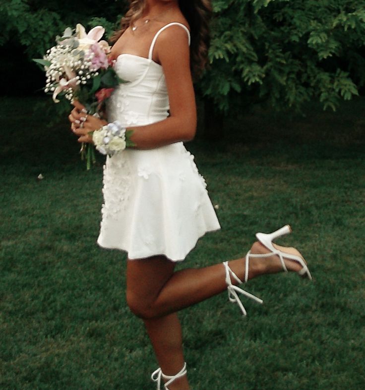 Lovely Ball Gown Spaghetti Strap White Short Party Dresses Homecoming Dress Cocktail Dress RB8355