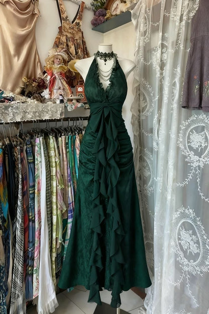 Vintage Black Elegant Vintage Prom Party Gown Evening Dress Princess Formal Dress N781
