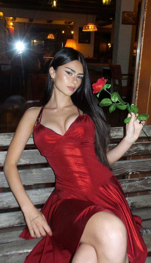 Trendy Mermaid Spaghetti Straps Burgundy Short 16th Birthday Dress Homecoming Dresses Cocktail Gown AB064