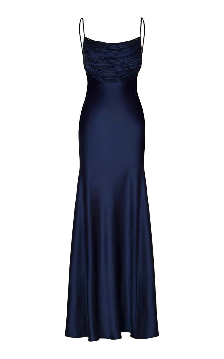 Sexy Mermaid Spaghetti Straps Navy Blue Long Prom Dresses Inspiration Party Dress 21st Birthday Outfit Graduation Dress RB1199
