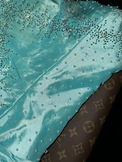 Glamorous Mermaid Sweetheart Blue Taffeta High School Dances Prom Dresses 8th Grade Formal Outfits Evening Dress RB8458
