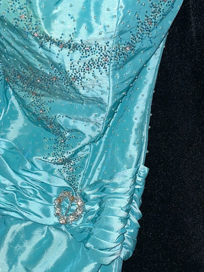 Glamorous Mermaid Sweetheart Blue Taffeta High School Dances Prom Dresses 8th Grade Formal Outfits Evening Dress RB8458
