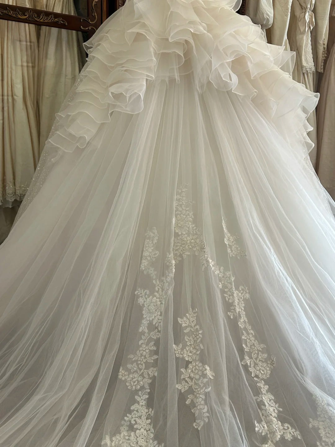 Vintage 80s Wedding Dresses Ball Gown Strapless Sequin Long Brides Dress Fitted Bridal Gown N2269