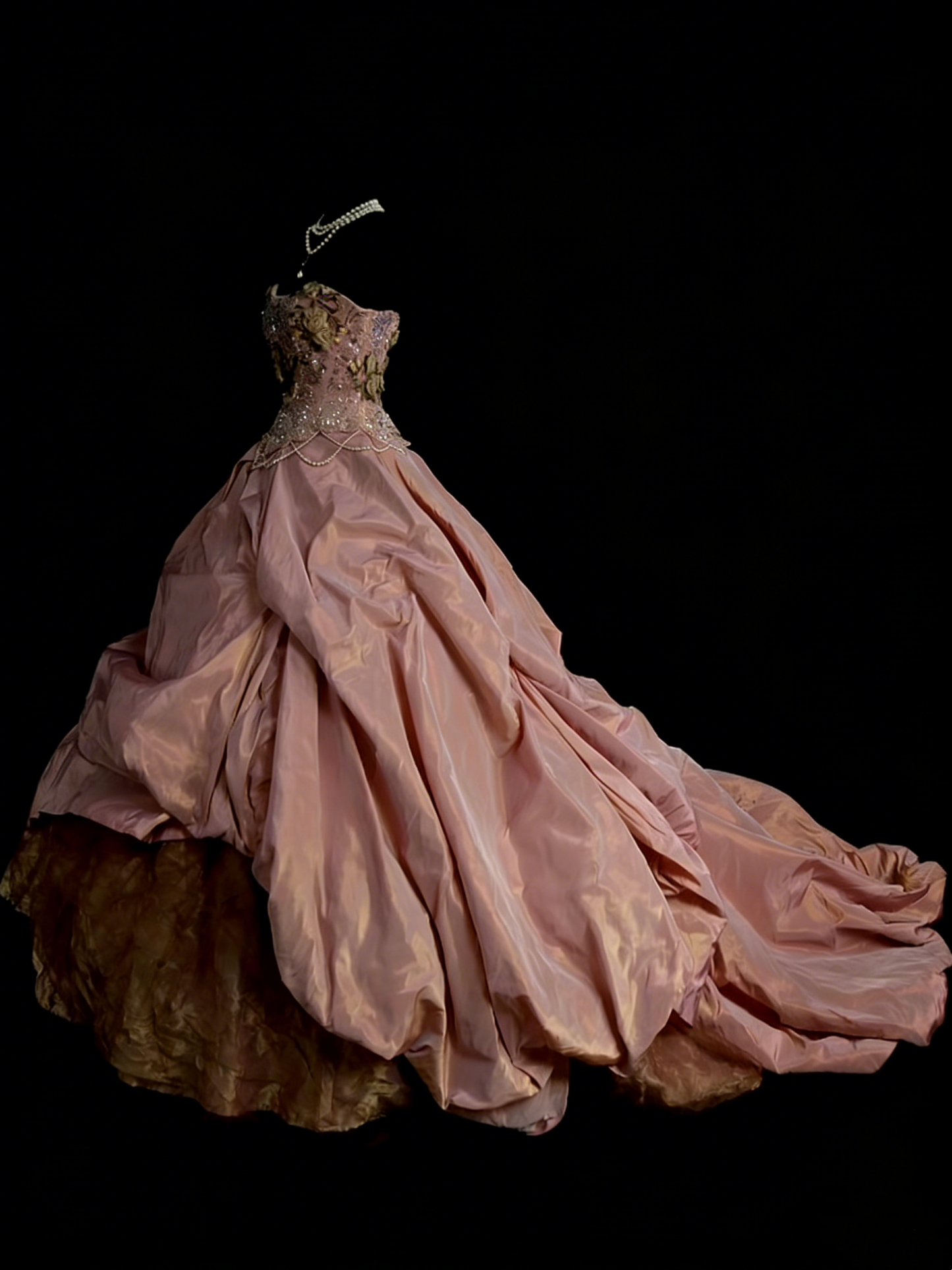 Charming Ball Gown Strapless Pink Sweet 16 Dresses Quinceanera Dress Taffeta With 3D Flowers Long 15 Vestidos De Fiesta N1251