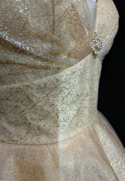 Vintage Prom Dresses Aesthetic 80s Retro Ball Gown Champagne Sequin Floor Length Evening Outfits N2326