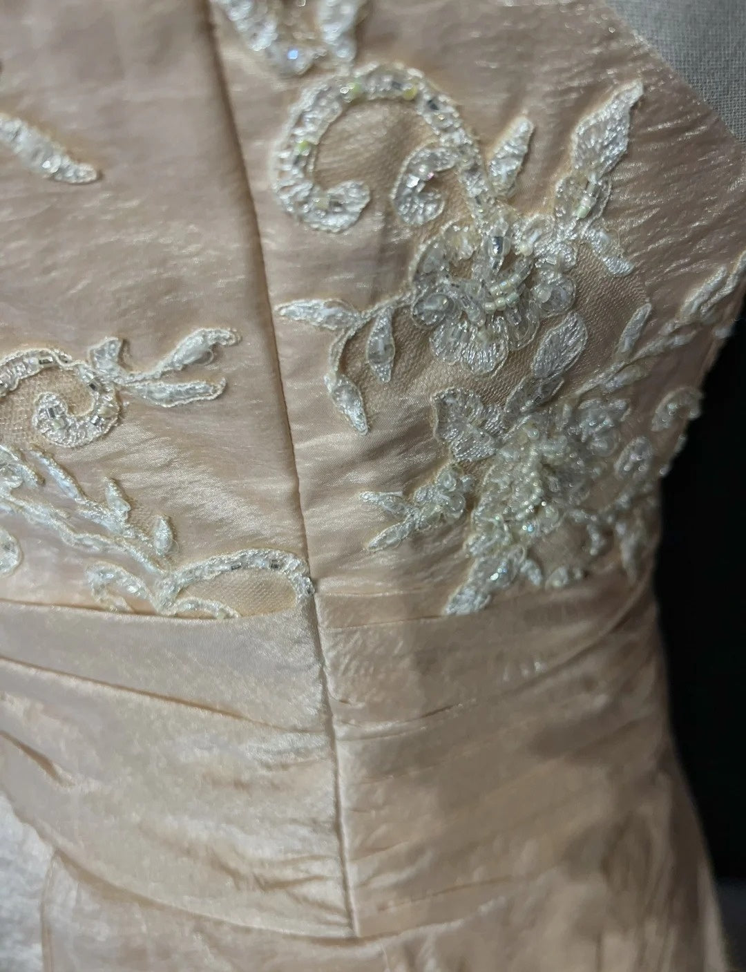 Vintage Prom Dresses A line Spaghetti Strap Champagne With Long Sleeves 90s Evening Gown N3001