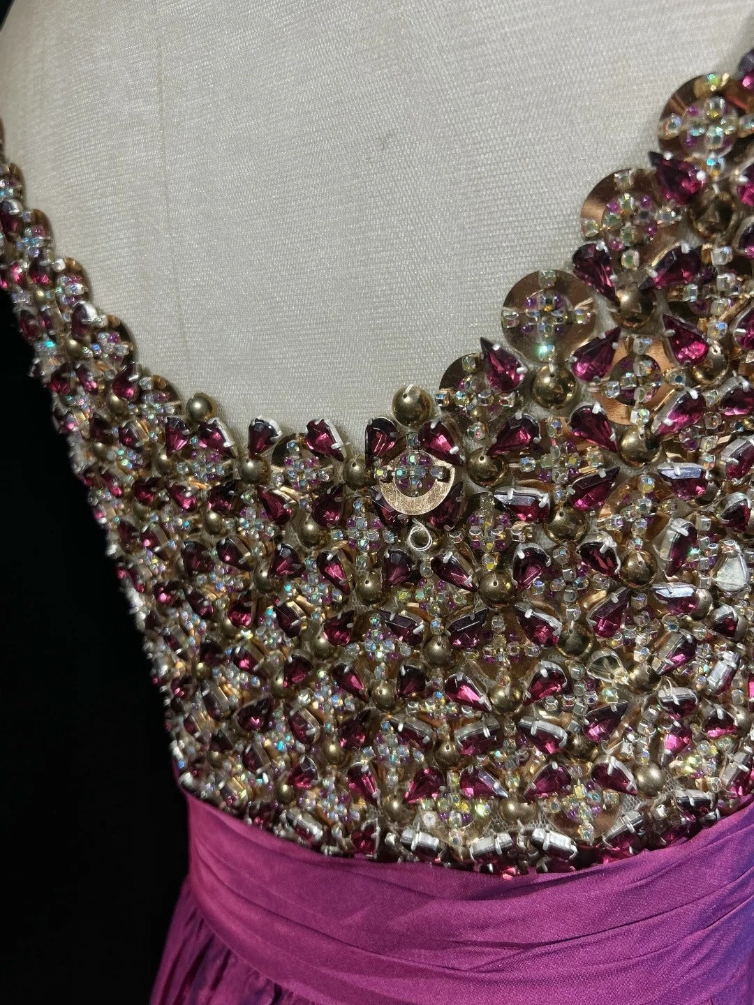 Vintage Prom Dresses A line Scoop Fuchsia Chiffon With Beading 80s Long Formal Evening Outfits N3880