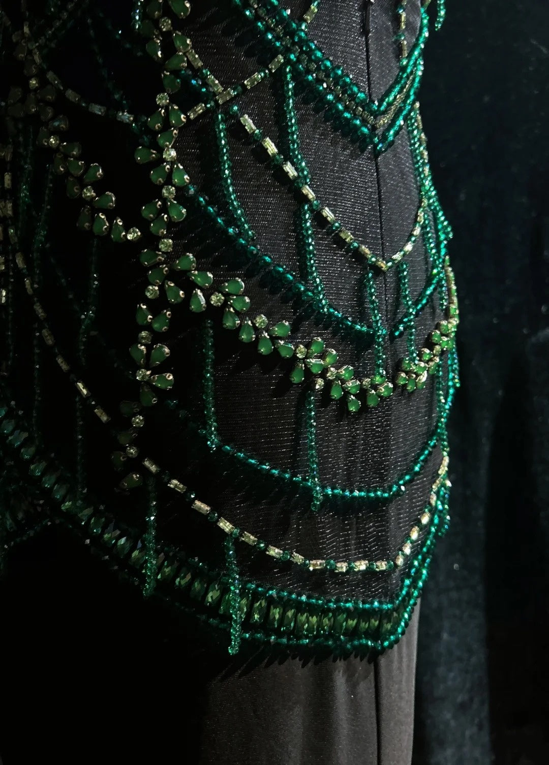Vintage Prom Dresses Mermaid Scoop With Sparkle Beaded Backless Black 80s Evening Formal Dress RB3270