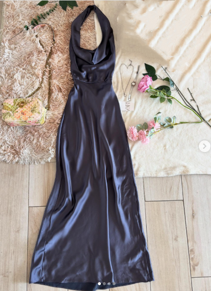 Chic Mermaid Halter Navy Blue Silky Satin Long Formal Fancy Prom Evening Dress Dinner Outfits Classy Party Gowns AB2038