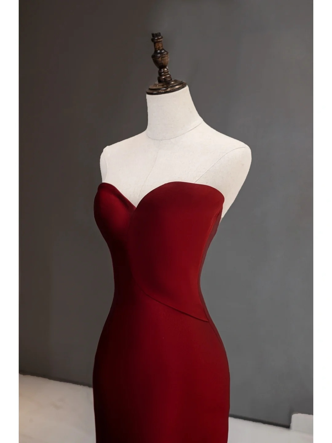 Vintage Mermaid Sweetheart Neck Burgundy Red Tulle Sleeveless Long Prom Dresses Prom Gowns A011
