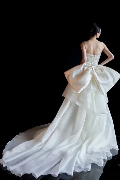 Unique Mermaid White Satin Sweetheart Long Wedding Dress Lace Brides Wedding Dresses A052